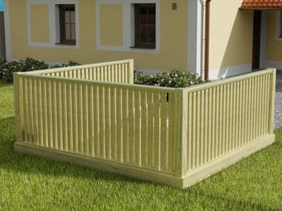 Decking kit with three side balustrade, (W) 2.4m x (L) 2.4m