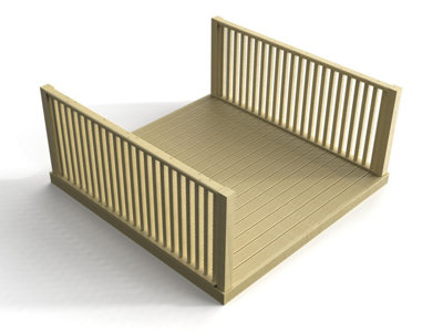 Decking kit with two side balustrade, (W) 1.8m x (L) 1.8m