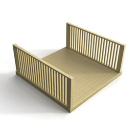 Decking kit with two side balustrade, (W) 1.8m x (L) 1.8m