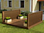 Decking kit with two side balustrade, (W) 3.6m x (L) 3.6m, Rustic brown finish