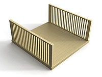 Decking kit with two side balustrade, (W) 3m x (L) 3m