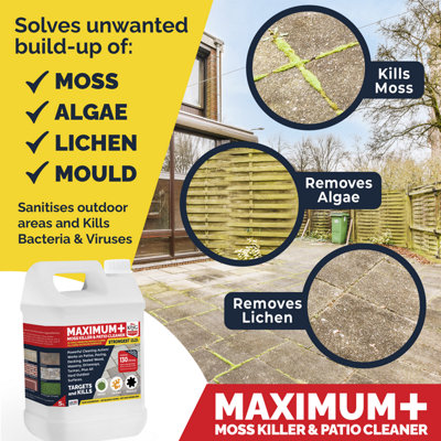 Decking & Patio Cleaner Moss Killer will clean all hard surfaces 5L CONCENTRATE