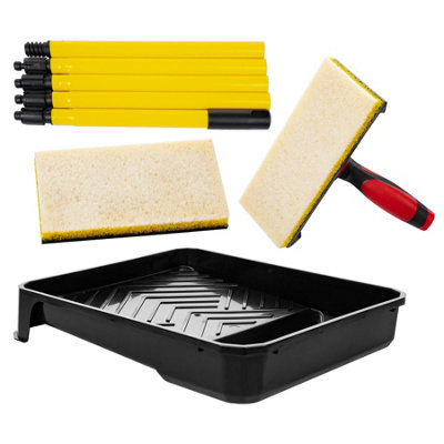 Decking Stain Paint Pad Applicator Kit Long Handles Oil Painting Tray