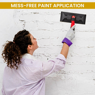 Decking Stain Paint Pad Applicator Kit Long Handles Oil Painting Tray for Fence - 8
