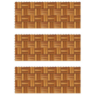 Decking Tiles 30 X 30 Cm Acacia Set Of 30 Patio Tiles