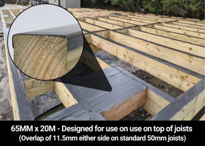DeckTape - The Number 1 Non-Butyl Specialist Deck Joist Protection Tape - 65mm X 20mtr - 5