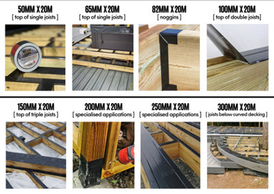 DeckTape - The Number 1 Non-Butyl Specialist Deck Joist Protection Tape - 82mm X 20mtr - 6
