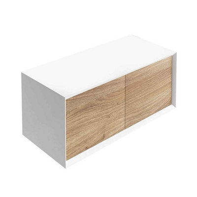 Declan White & Oak Wall Mounted Vanity Unit & Basin Set (W)1200mm (H)400mm