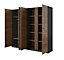 Deco Contemporary 4 Hinged Door Wardrobe 10 Shelves 1 Rail Golden Oak Effect (H)2090mm (W)2200mm (D)540mm