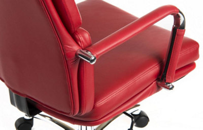 Deco Executive Chair Red with stylish chrome base