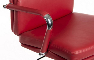 Deco Executive Chair Red with stylish chrome base