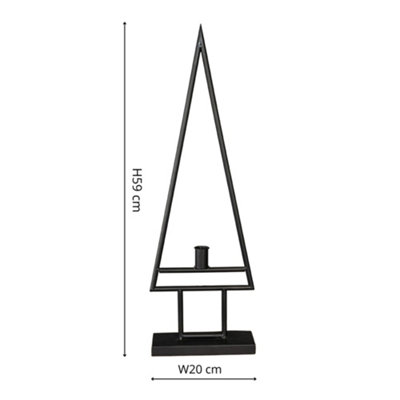 Deco Table Top Tree Candle Holder Metal L8 x W20 x H59 cm Black DIY at B&Q