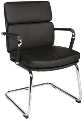 Deco Visitor Chair Black with stylish cantilever frame and removable arm covers