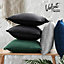 Deconovo 2 Pack Pom Pom Crushed Velvet Cushion Covers with Invisible Zipper 45 x 45 cm Dark Black