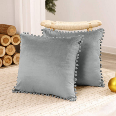 Silver Extra Large Crushed Velvet Cushions 16