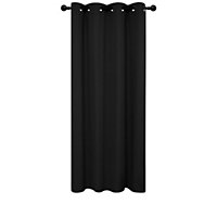 Deconovo Blackout Curtain Thermal Insulated Curtain Blackout Eyelet Blackout Curtain for Living Room 46 x 54 Inch Black 1 Panel