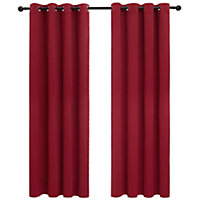 Deconovo Blackout Curtains Eyelet Curtains Thermal Insulated Bedroom Curtains for Restaurant W52 x L72 Inch Dark Red 2 Panels