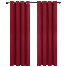 Deconovo Blackout Curtains Eyelet Curtains Thermal Insulated Bedroom Curtains for Restaurant W52 x L72 Inch Dark Red 2 Panels