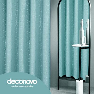 Deconovo Blackout Curtains, Eyelet Curtains, Thermal Insulated Diamond Foil Printed Curtains, W46 x L54 Inch, Sky Blue, One Pair