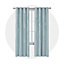 Deconovo Blackout Curtains Eyelet Silver Silver Wave Line Foil Printed Curtains, W46 x L54 Inch, Light Blue, 2 Panels