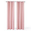 Deconovo Blackout Curtains, Foil Printed Diamond Thermal Insulated Eyelet Curtains, W46 x L54 Inch, Coral Pink, 2 Panels