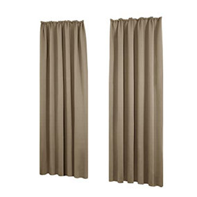 Deconovo Blackout Curtains Pencil Pleat Curtains Thermal Insulated Curtains for Children Bedroom W55"x L79" Khaki One Pair