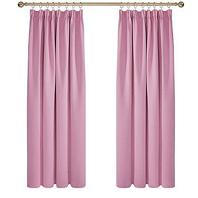 Deconovo Blackout Curtains Super Soft Thermal Insulated Energy Saving Pencil Pleat Blackout Curtains 52x72 Inch Pink 2 Panels