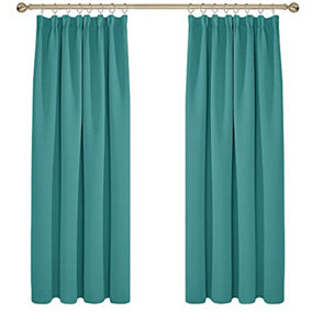 Deconovo Blackout Curtains Super Soft Thermal Insulated Pencil Pleat Blackout Curtains 52x72 Inch Turquoise 2 Panels