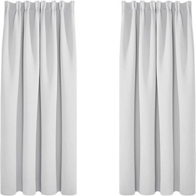 Deconovo Blackout Curtains Thermal Curtains Energy Saving Pencil Pleat Curtains for Nursery 52 x 63 Inch Silver Grey 2 Panels