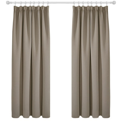 Deconovo Blackout Curtains Thermal Curtains Soft Room Darkening Pencil Pleat Curtains for Kid 42 x 63 Inch Khaki Set of 2