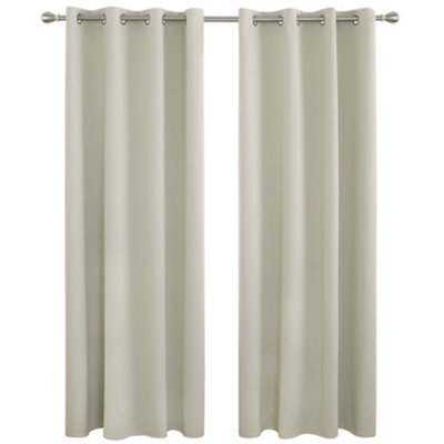 Deconovo Blackout Curtains Thermal Insulated Curtains Energy Saving Eyelet Blackout Curtains W52 x L54 Inch Beige 2 Panels