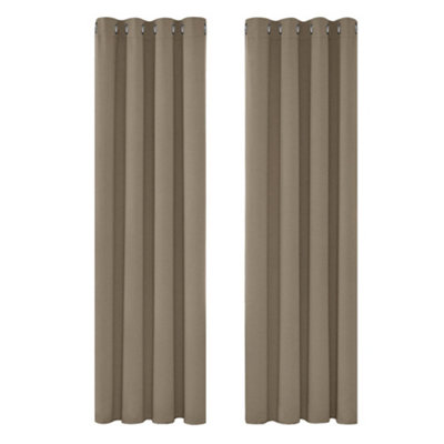 Deconovo Blackout Curtains Thermal Insulated Curtains Eyelet Curtains for Baby Nursery, Taupe, 52 x 95 Inch, Two Panels