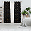 Deconovo Blackout Eyelet Curtains, Gold Star Foil Printed Curtains, Thermal Curtains for Livingroom W46 x L72 Inch, Black, 1 Pair