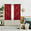 Deconovo Blackout Eyelet Curtains, Thermal Curtains Gold Wave Line Foil Printed Curtains for Bedroom 46 x 54 Inch, Red, 2 Panels