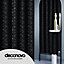 Deconovo Blackout Eyelet Super Soft Diamond Silver Printed Curtains, Thermal Insulated Curtains, W55 x L72 Inch, Black, One Pair