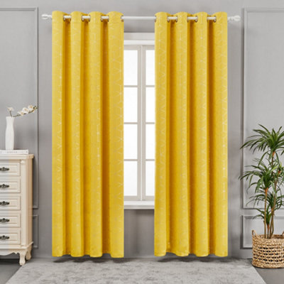 Deconovo Blackout Curtains Grey W66 X D90 Inch Silver Wave Line Foil Printed Light Blackout Curtains Thermal Insulated Curtains Eyelet Curtains For Baby Nursery With 66 X 90 Inch Grey Two Panels