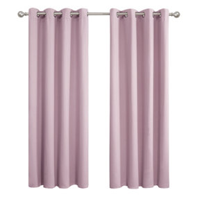 Deconovo Curtains Blackout Soft Thermal Insulated Decorative Nursery Curtains Eyelet Curtains 66 x 72 Inch Light Pink Two Panels