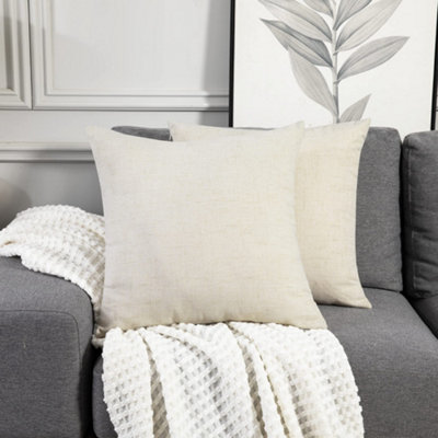 Deconovo Decorative Throw Pillow Covers 24x24 Inch Texture Large Cushion Covers with Invisible Zipper 2 Pack Dark Cream DIY at B Q