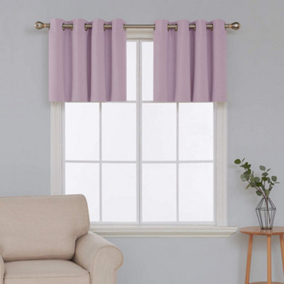 Deconovo Decorative Window Valances 46 x 24 Inch Light Pink Two Panels