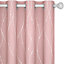 Deconovo Dot Line Decorative Super Soft Thermal Insulated Energy Saving Blackout Curtains Coral Pink W66 x L90 Inch 2 Panels
