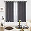 Deconovo Dot Line Decorative Super Soft Thermal Insulated Energy Saving Blackout Curtains Dark Grey W66 x L72 Inch 2 Panels