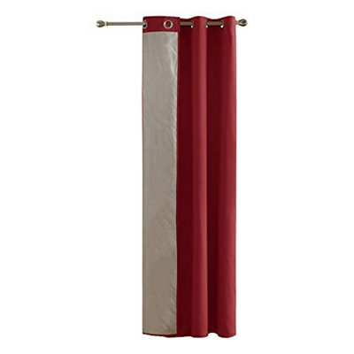 Deconovo Double Layer Thermal Insulated Ready Made Curtain with Silver Lining Light Reflecting Curtain Red 55x70 Inch 1 Panel