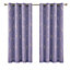 Deconovo Eyelet Blackout Curtains, Gold Wave Foil Printed Curtains for Living Room, W52 x L63 Inch, Light Purple, One Pair