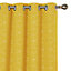 Deconovo Eyelet Blackout Thermal Insulated Curtains, Gold Diamond Printed Curtains, W52 x L54 Inch, Mellow Yellow, One Pair