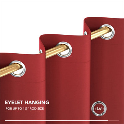 Deconovo Eyelet Curtain Thermal Insulated Blackout Curtain for Bedroom ...