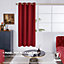 Deconovo Eyelet Curtain Thermal Insulated Blackout Curtain for Bedroom 66 x 72 Inch Bright Red 1 Panel