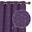 Deconovo Eyelet Curtains, Gold Diamond Printed Blackout Curtains for Living Room, 46 x 72 Inch(W x L), Purple Grape, One Pair