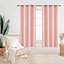 Deconovo Eyelet Curtains, Gold Wave Line Foil Printed Blackout Curtains for Nursery, 52 x 84 Inch (W x L), Coral Pink, One Pair