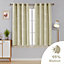 Deconovo Eyelet Door Curtains Thermal Curtains, Silver Wave Line Foil Printed Blackout Curtains, W52 x L84 Inch, Beige, 1 Pair