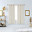 Deconovo Eyelet Thermal Insulated Blackout Curtains, Gold Constellation Printed Curtains, W66 x L72 Inch, Light Beige, 2 Panels